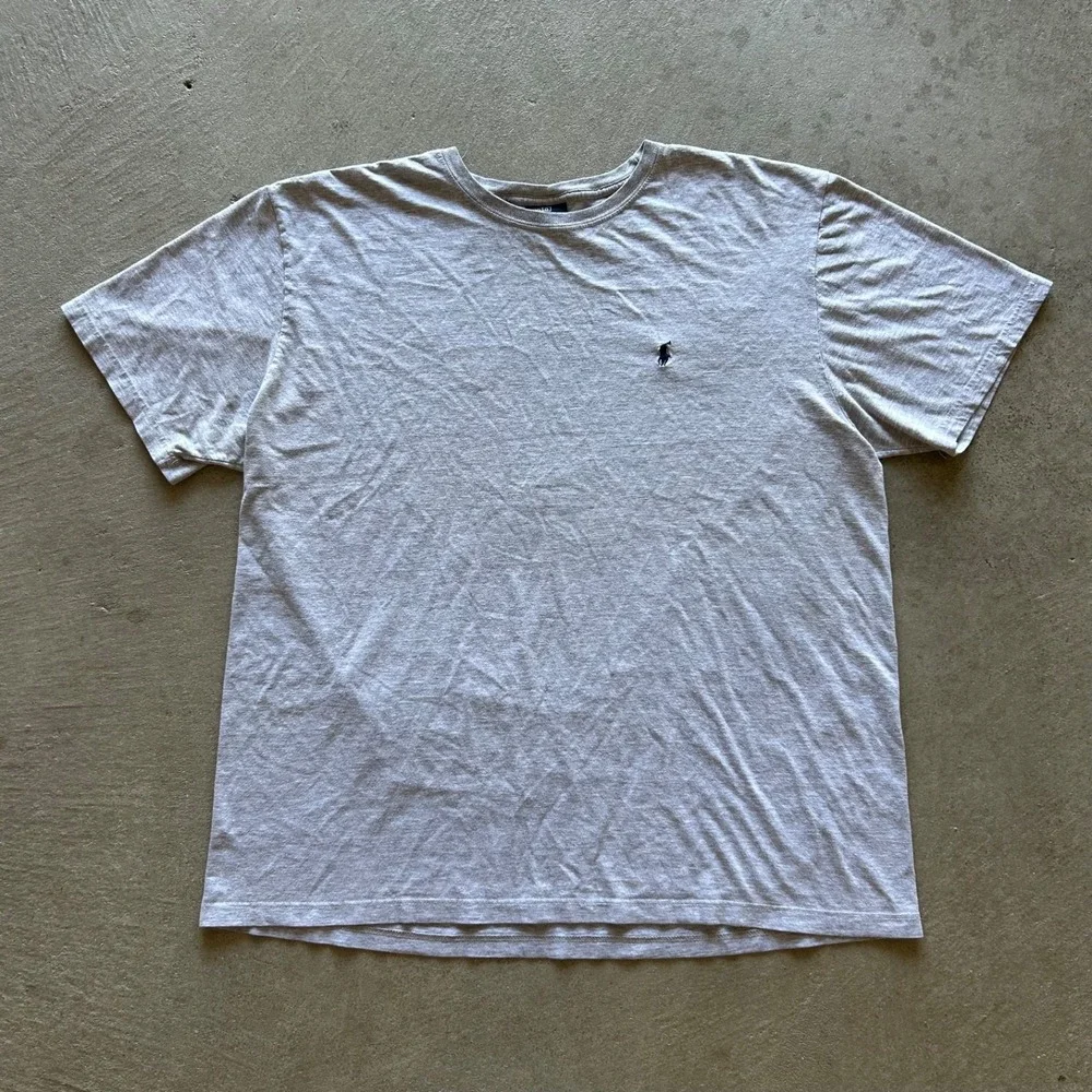 Vintage 90s Polo Ralph Lauren Shirt Size XL Gray Embroidered Pony Logo